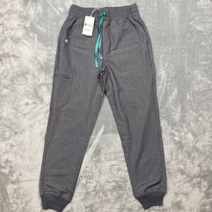 FIGS Zamora Jogger Scrub Pants Women’s XS Petite Graphite Gray High Rise Pockets